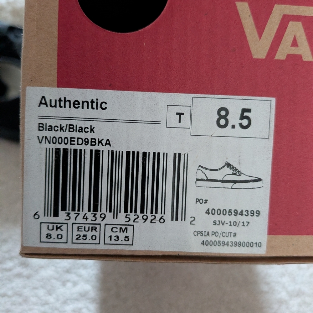 Vans Kids Black Canvas Lace-Up Sneakers - Picture 4 of 4